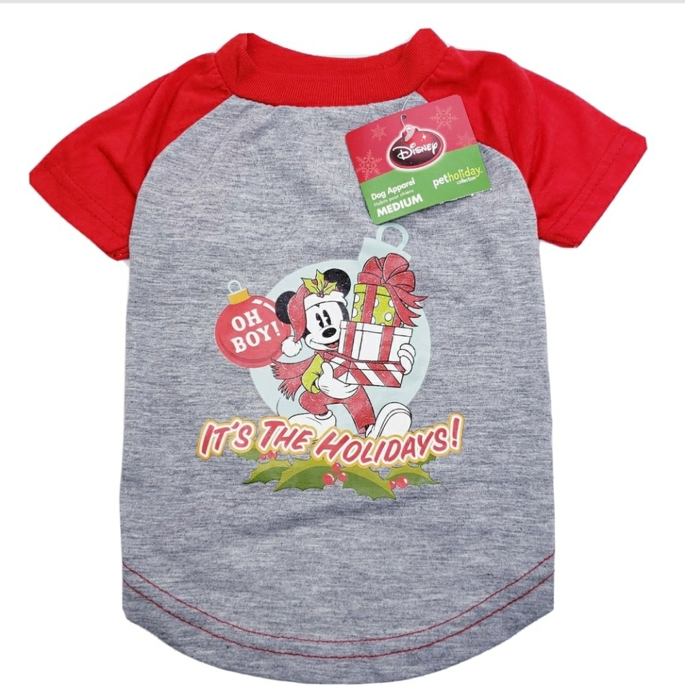 DisneyPets Mickey Holiday Tee Medium NWT